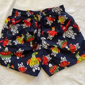 Mens Vilebrequin swim shorts size med. Navy with turtles.